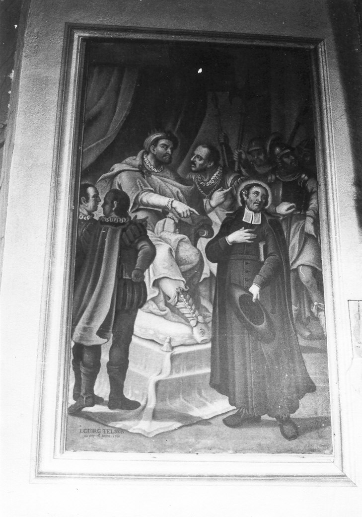 San Giovanni Nepomuceno e il re di Boemia (dipinto, pendant) di Telser Johan Georg (sec. XVIII)