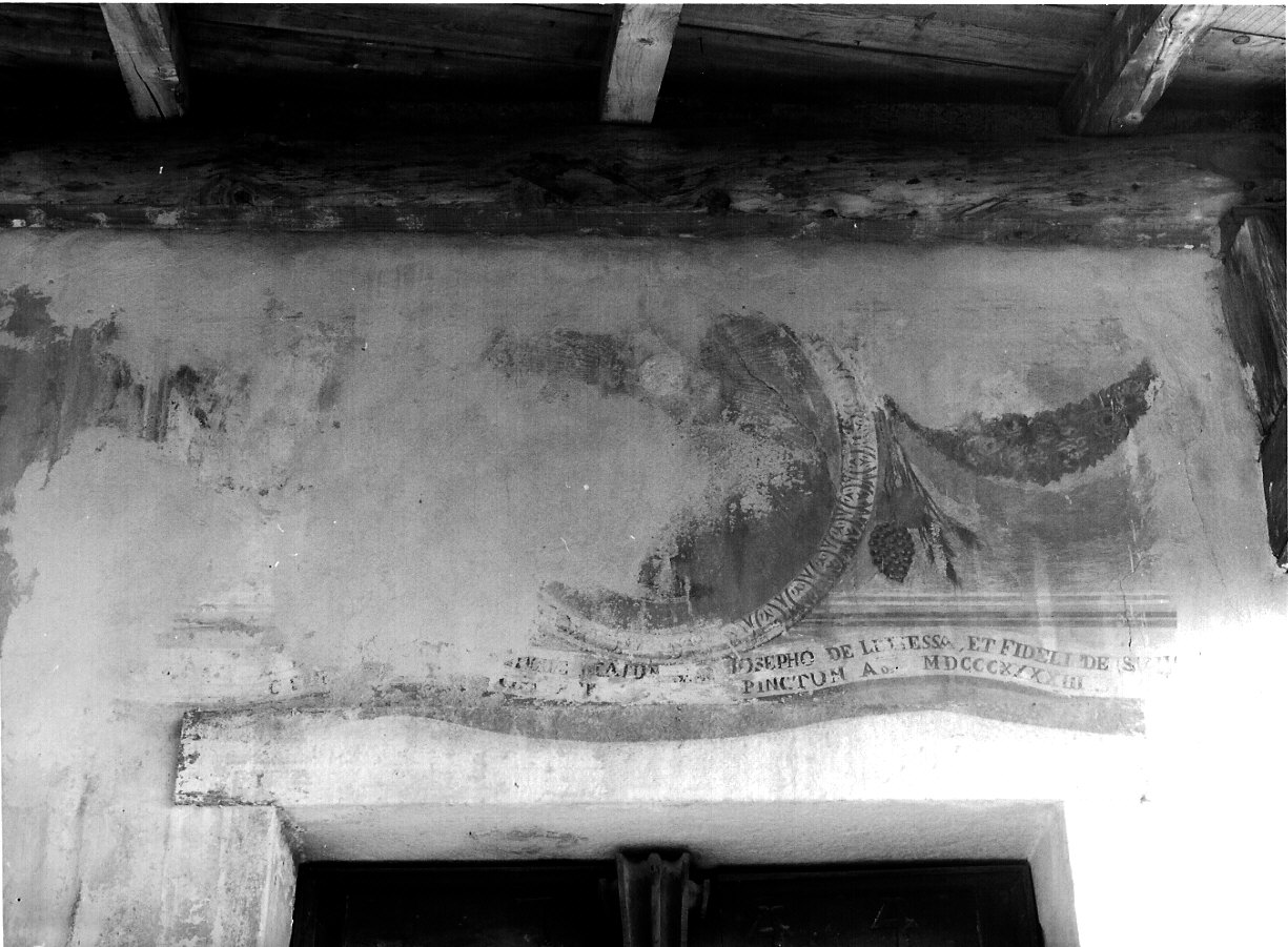 ostensorio e motivi vegetali (dipinto, opera isolata) - ambito lombardo (sec. XIX)