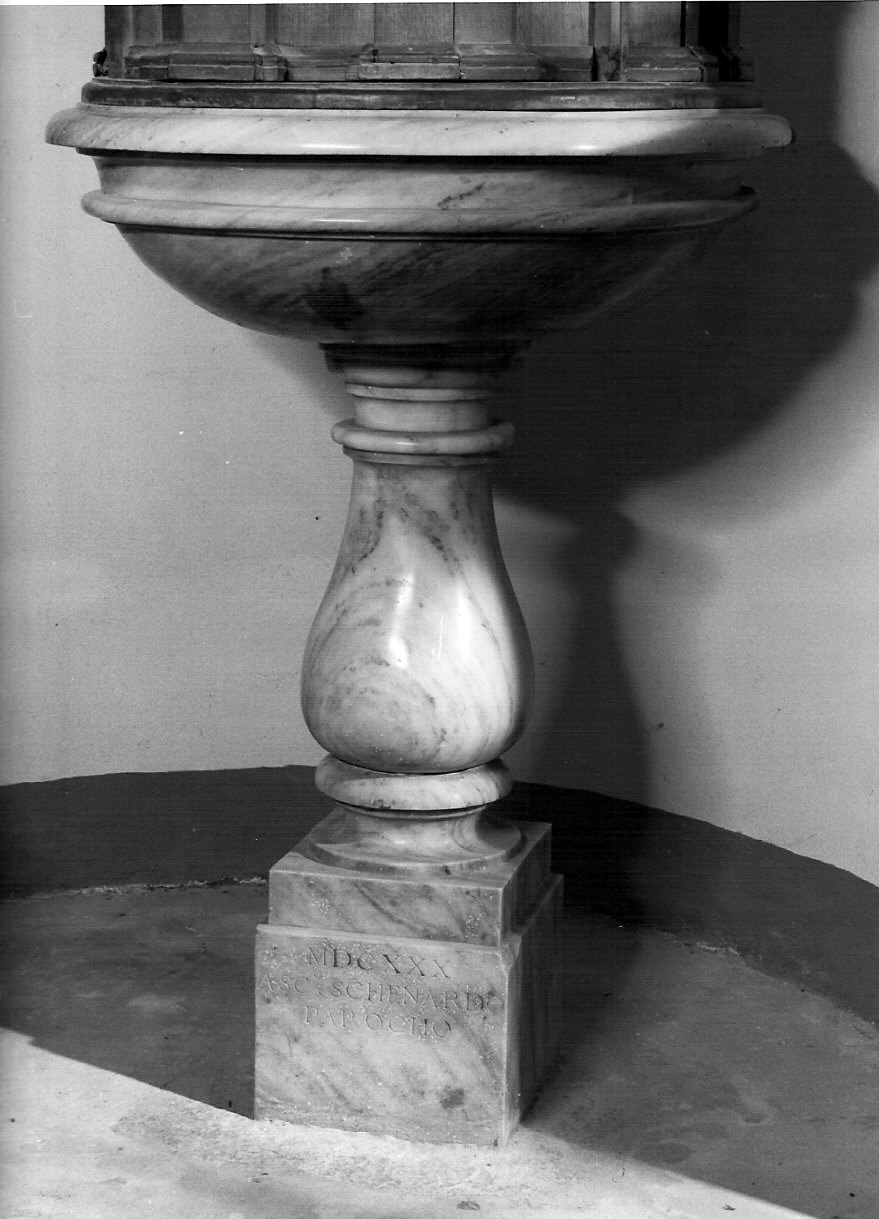 fonte battesimale - a fusto, opera isolata - bottega lombarda (sec. XVII)