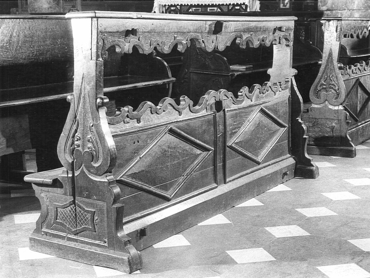 banco da chiesa, serie - bottega lombarda (seconda metà sec. XVIII)