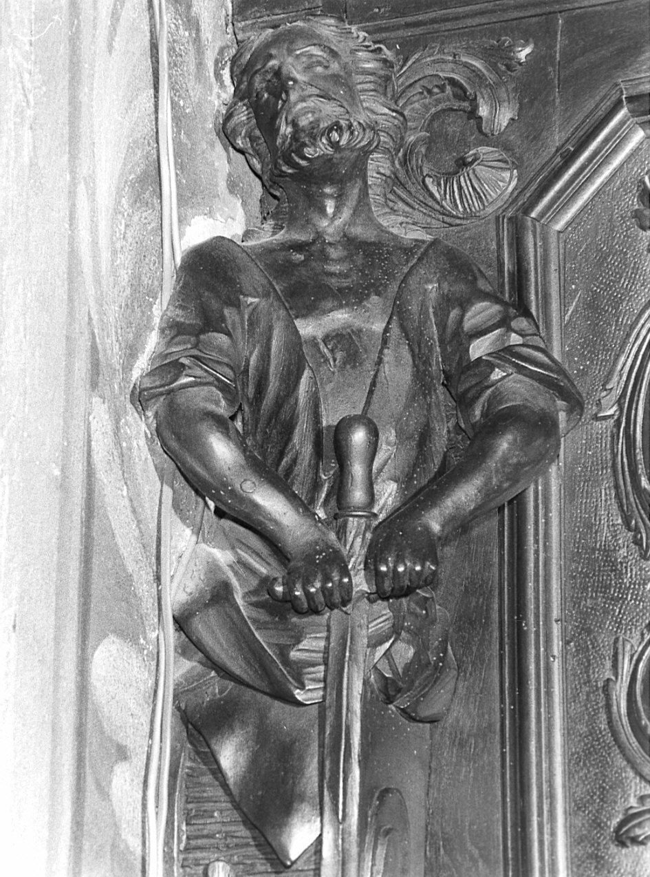 Virtù (telamone, elemento d'insieme) di Sanz Giovanni Antonio (attribuito) (fine/inizio secc. XVII/ XVIII)