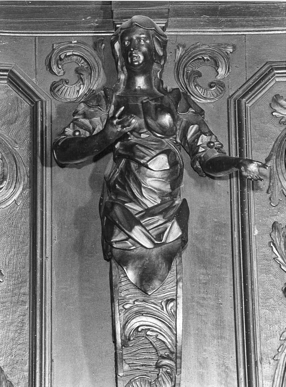 Virtù (cariatide, elemento d'insieme) di Sanz Giovanni Antonio (attribuito) (fine/inizio secc. XVII/ XVIII)