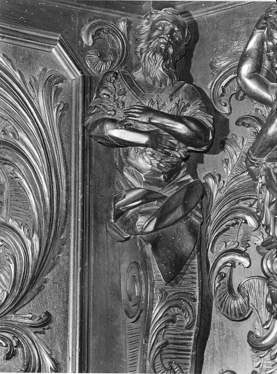 Virtù (telamone, elemento d'insieme) di Sanz Giovanni Antonio (attribuito) (fine/inizio secc. XVII/ XVIII)