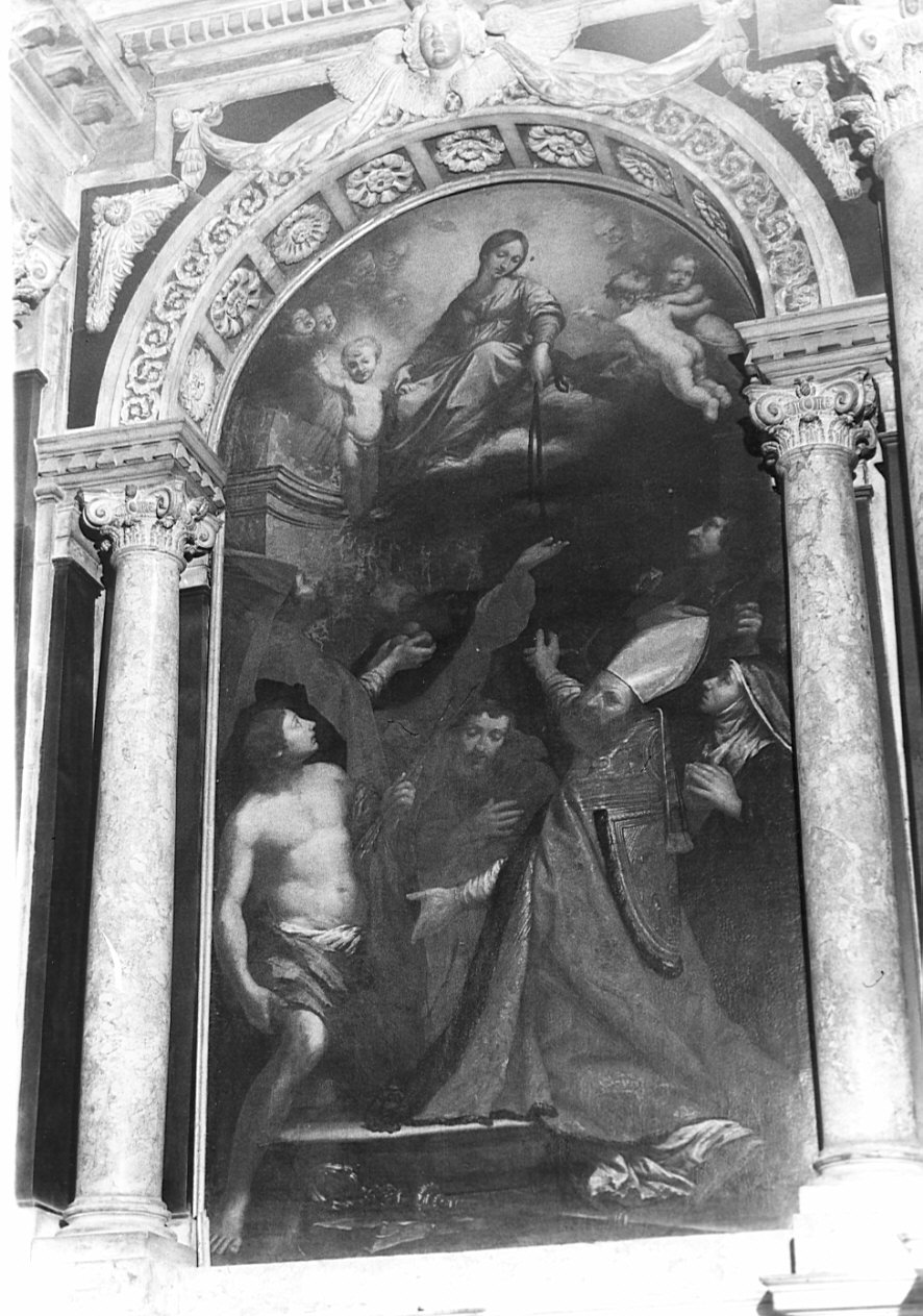 Madonna della cintola e santi (pala d'altare, opera isolata) - ambito italiano (sec. XVII)