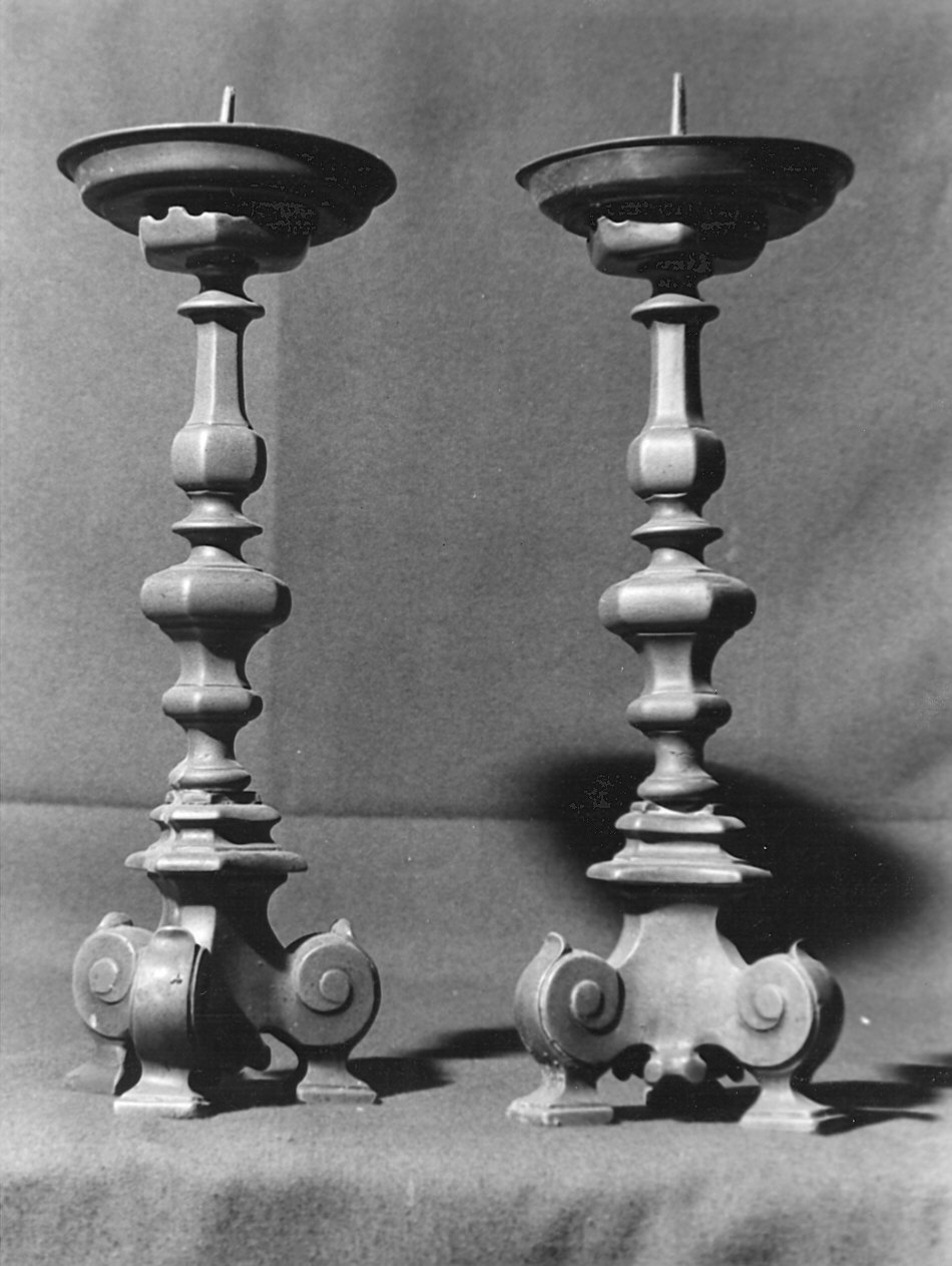 candeliere, coppia - bottega lombarda (inizio sec. XVIII)