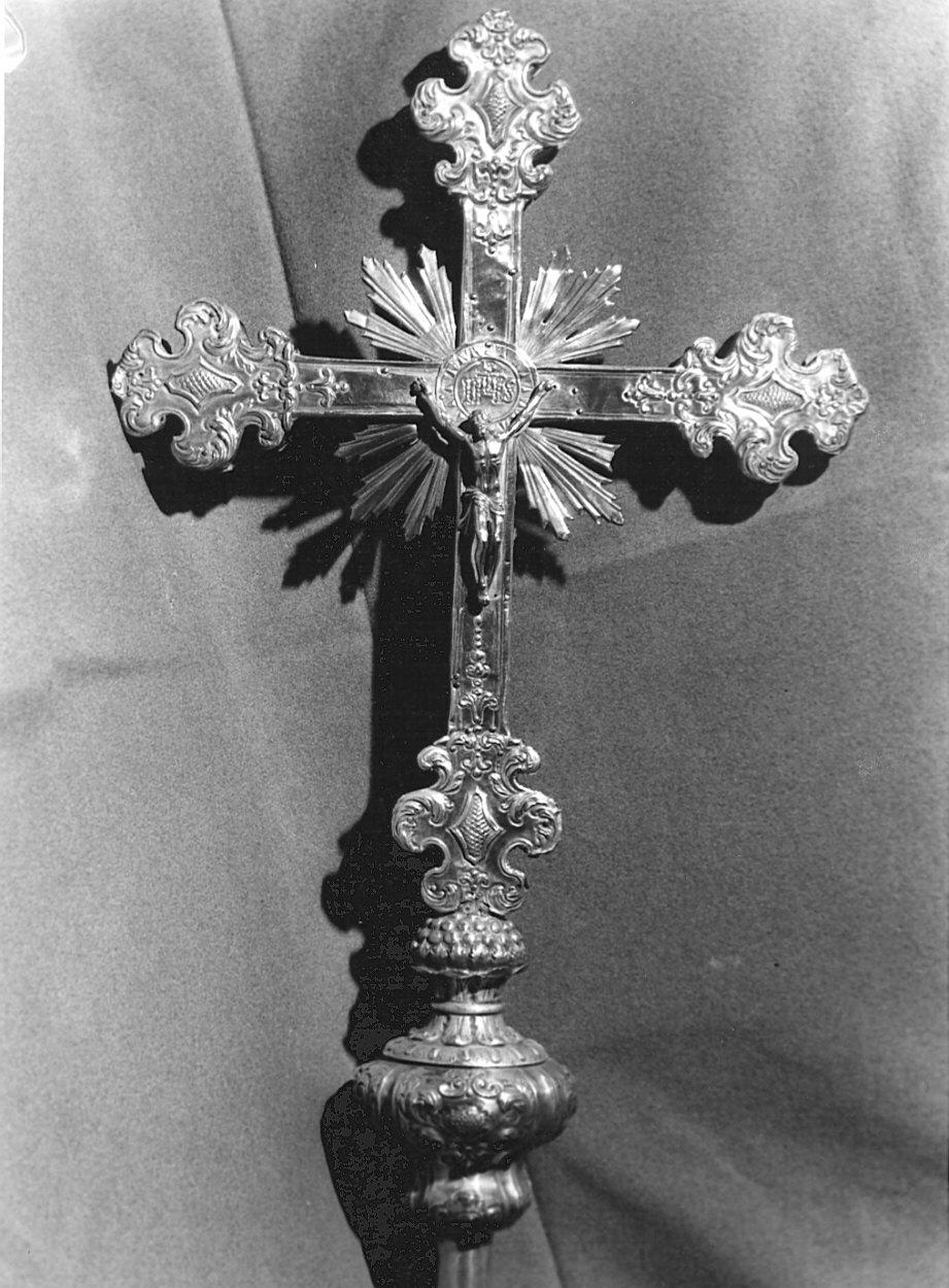 croce processionale, opera isolata - bottega tedesca (fine/inizio secc. XVII/ XVIII)