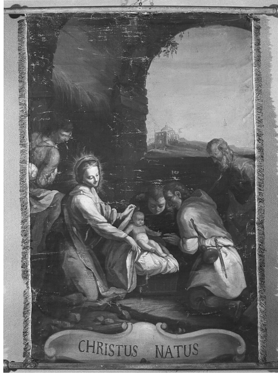 natività di Gesù (stendardo processionale, opera isolata) - ambito lombardo (sec. XVIII)