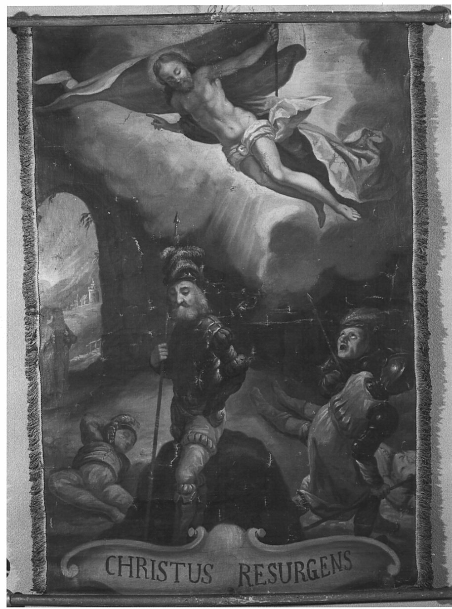 resurrezione di Cristo (stendardo processionale, opera isolata) - ambito lombardo (sec. XVIII)