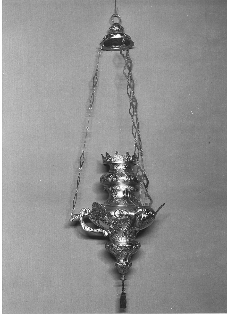 lampada pensile, opera isolata - bottega lombarda (inizio sec. XVIII)