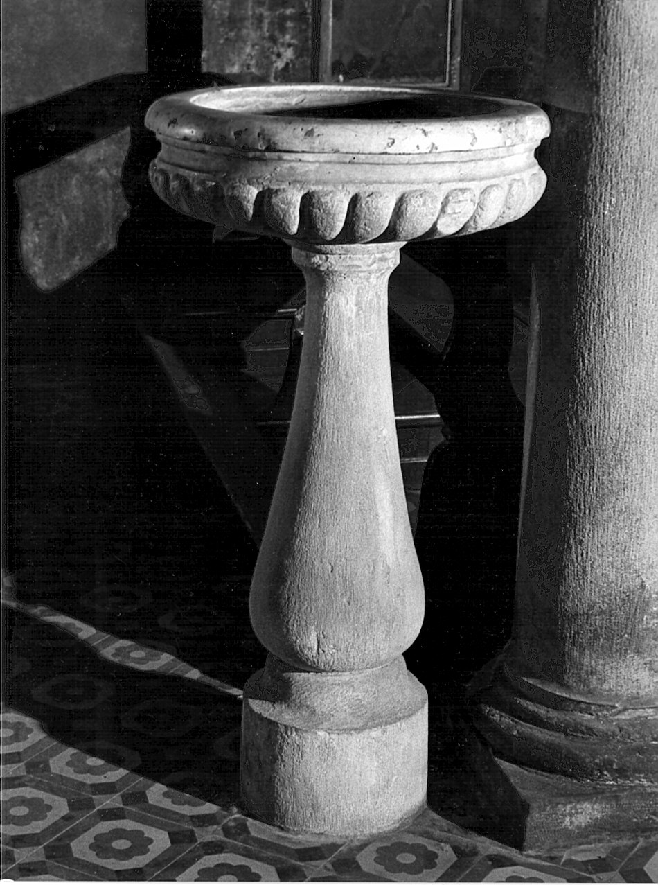 acquasantiera - a fusto, coppia - bottega bergamasca (sec. XVII)