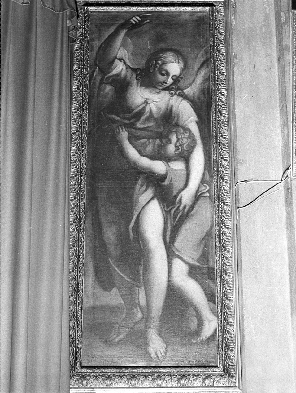 angelo custode (dipinto, opera isolata) - ambito bergamasco (ultimo quarto sec. XVII)