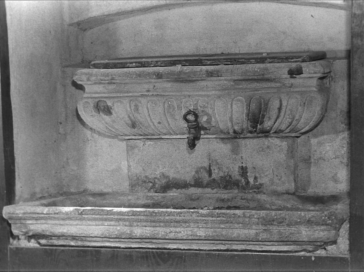 lavabo da sacrestia, opera isolata - bottega bergamasca (sec. XVII)