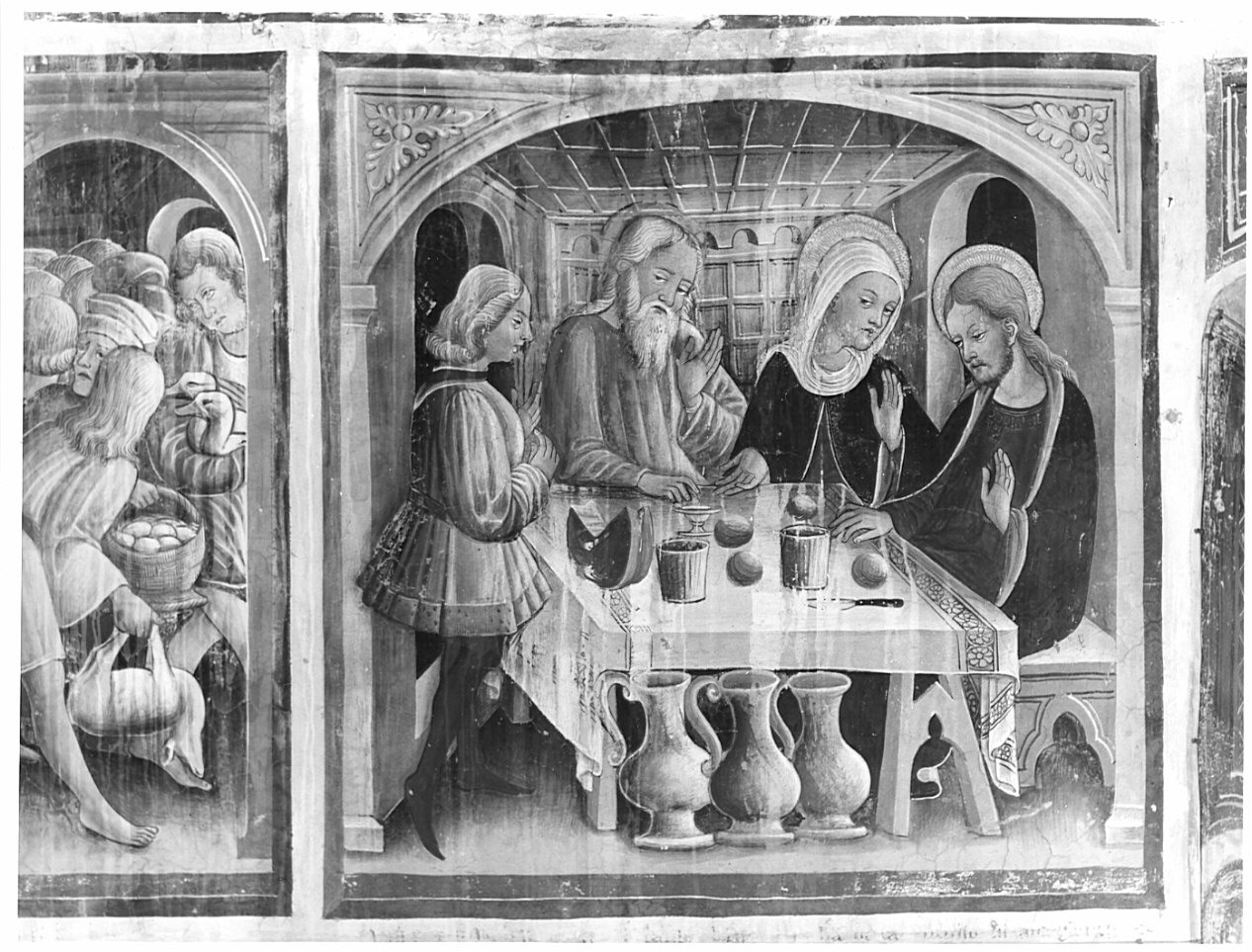 nozze di Cana (dipinto, elemento d'insieme) di Borlone Jacopo (attribuito), Busca Giacomo (attribuito) (sec. XV)