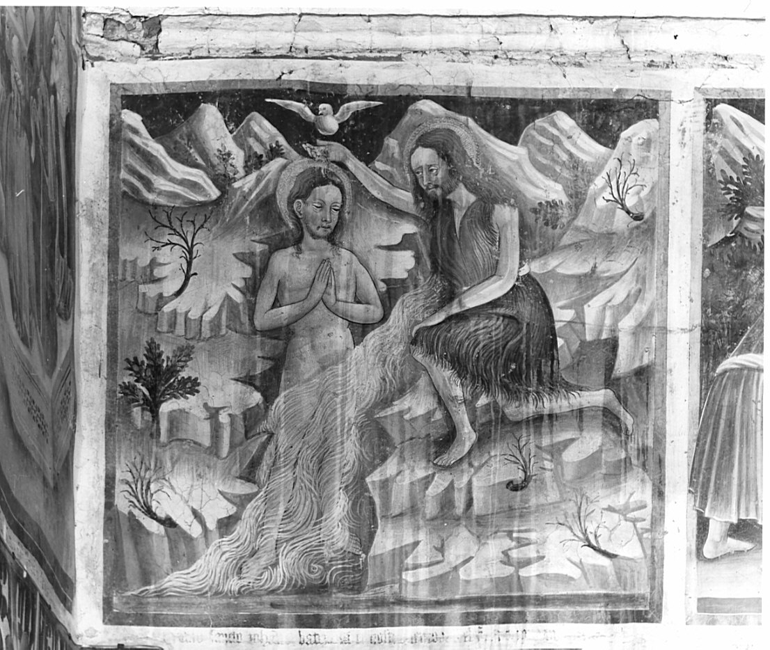 battesimo di Cristo (dipinto, elemento d'insieme) di Borlone Jacopo (attribuito), Busca Giacomo (attribuito) (sec. XV)