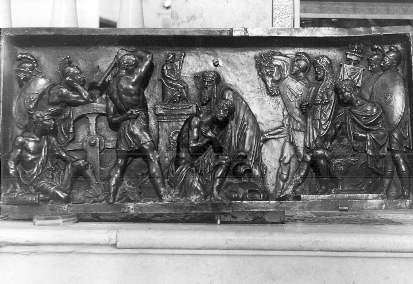 Martirio di San Giorgio (rilievo, elemento d'insieme) - bottega bergamasca (sec. XIX)