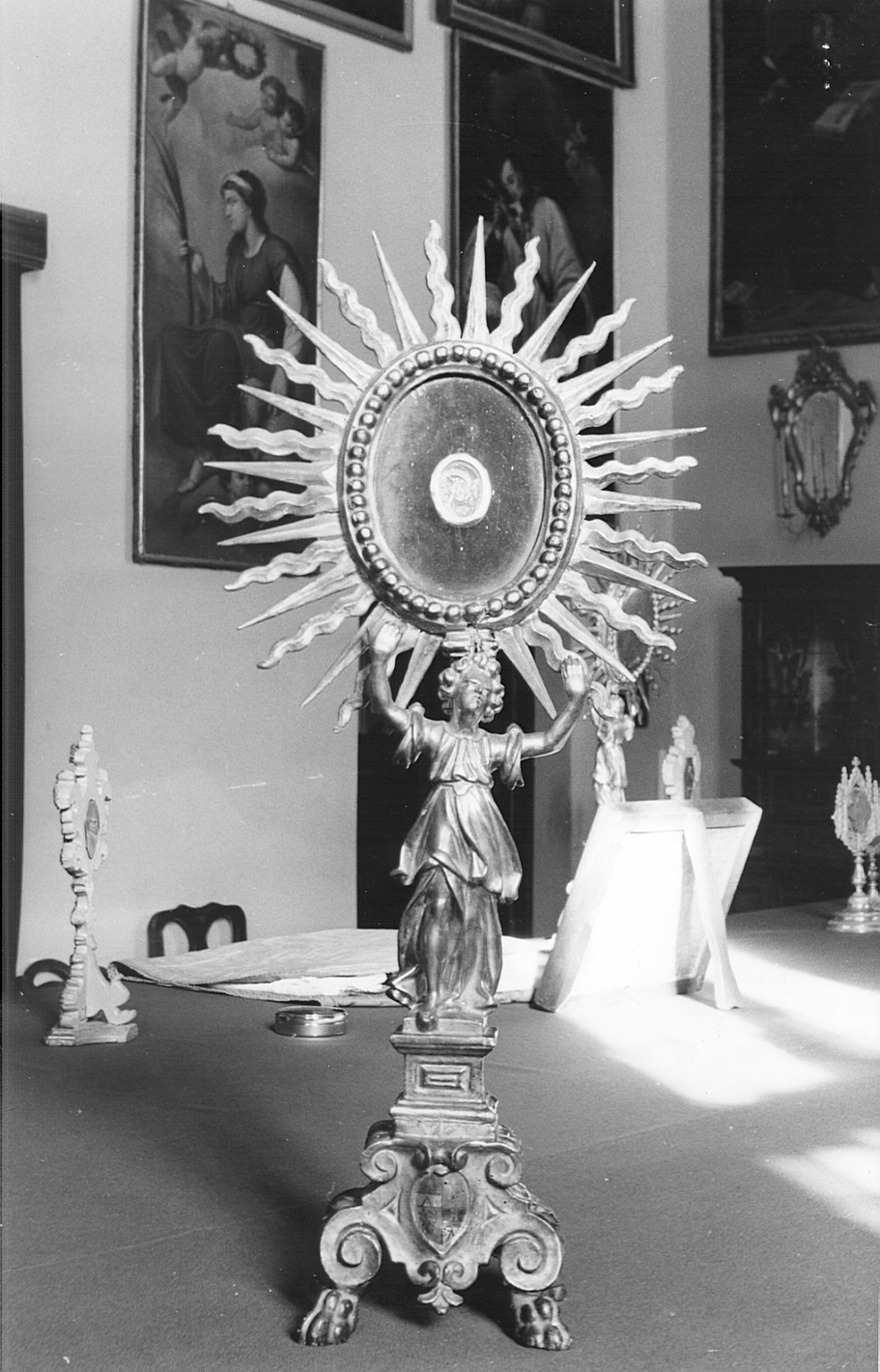 reliquiario - a ostensorio, coppia - bottega romana (sec. XVII)