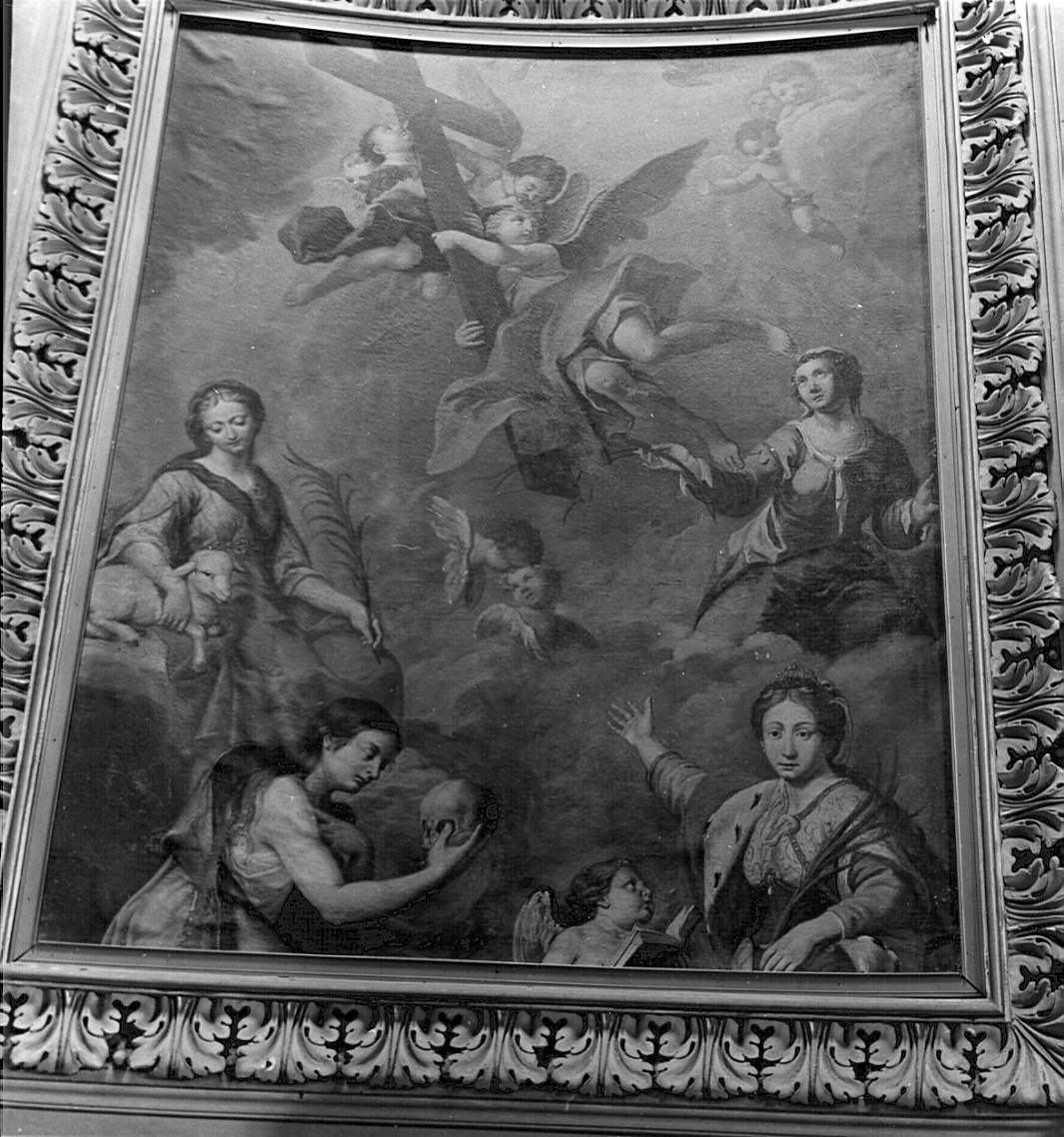 esaltazione della vera croce (dipinto, opera isolata) di Carobio Giovanni (attribuito) (sec. XVIII)