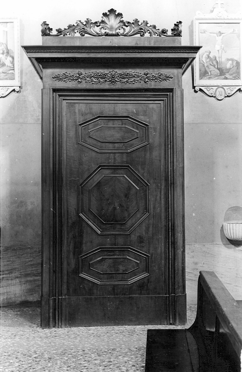 bussola d'ingresso, opera isolata - bottega bergamasca (sec. XIX)