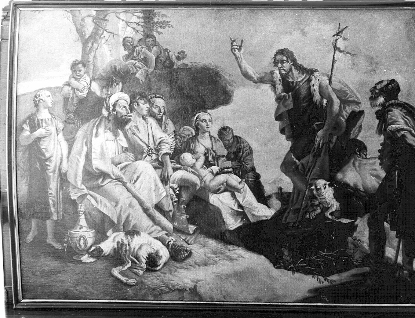 Predicazione di San Giovanni Battista (dipinto, opera isolata) di Tiepolo Giovanni Battista (scuola) (sec. XVIII)