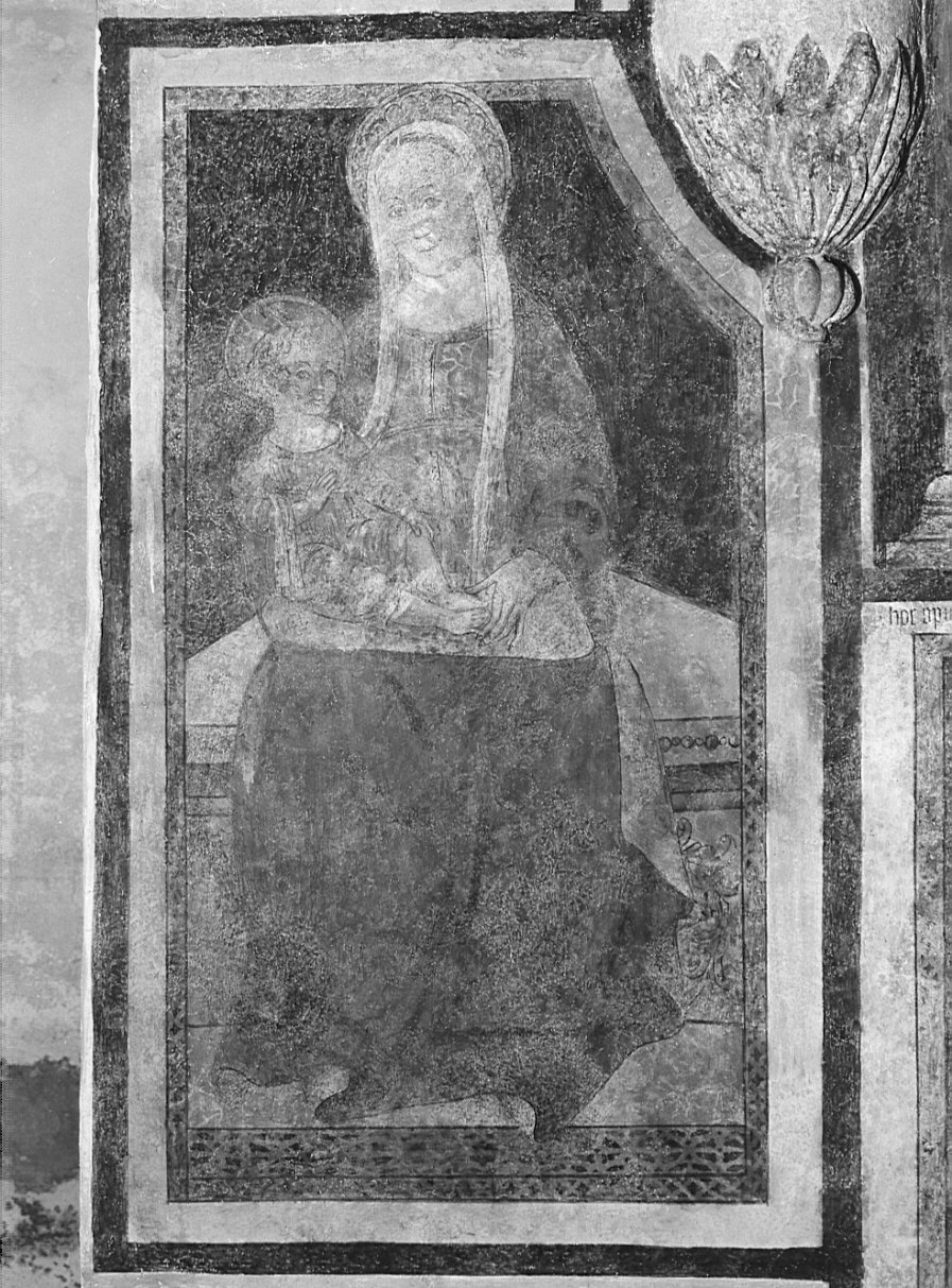 Madonna con Bambino (dipinto, elemento d'insieme) - ambito bergamasco (sec. XV)