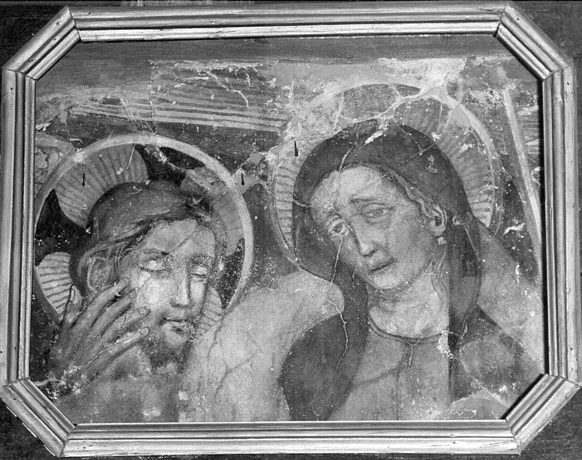 Cristo e la Madonna (dipinto, frammento) - ambito bergamasco (sec. XV)