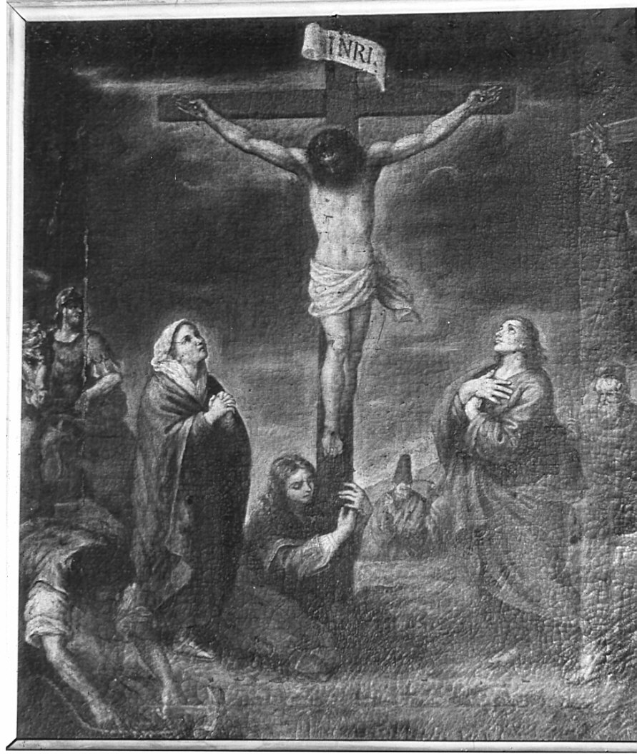 stazione XII: Gesù innalzato e morto in croce (dipinto, elemento d'insieme) di Cifrondi Antonio (attribuito) (fine/inizio secc. XVII/ XVIII)