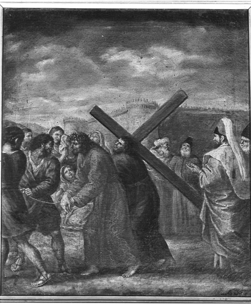 stazione VIII: Gesù consola le donne di Gerusalemme (dipinto, elemento d'insieme) di Cifrondi Antonio (attribuito) (fine/inizio secc. XVII/ XVIII)