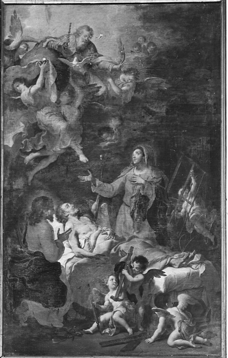 morte di San Giuseppe (dipinto, opera isolata) di Litterini Bortolo (attribuito) (sec. XVII)