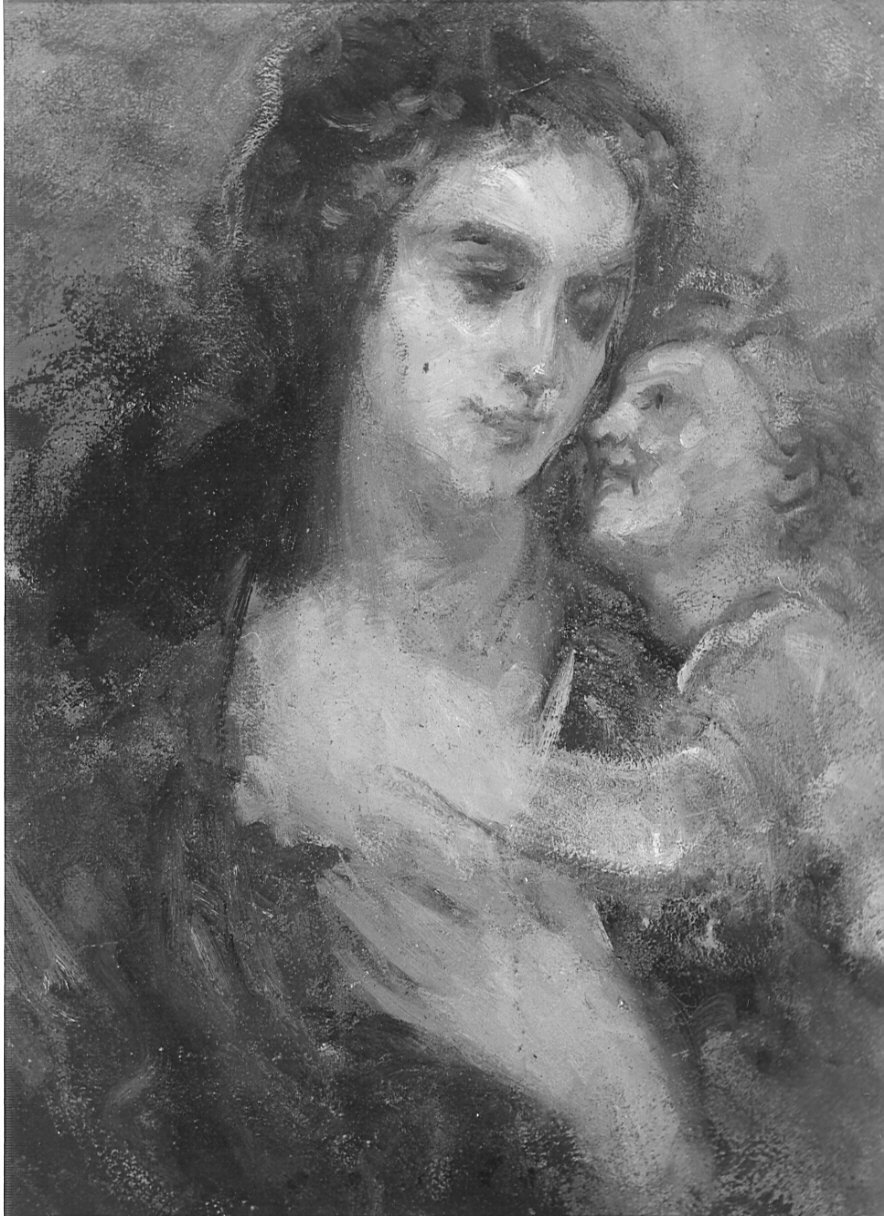 madre con bambino (dipinto, opera isolata) di Trussardi Volpi Giovanni (primo quarto sec. XX)