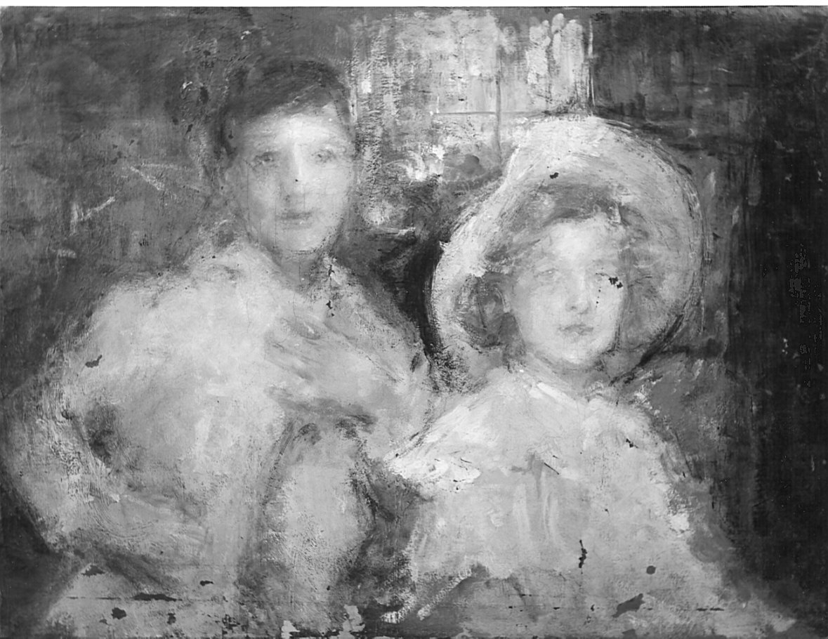 ritratto di ragazzo e ragazza (dipinto, opera isolata) di Trussardi Volpi Giovanni (primo quarto sec. XX)