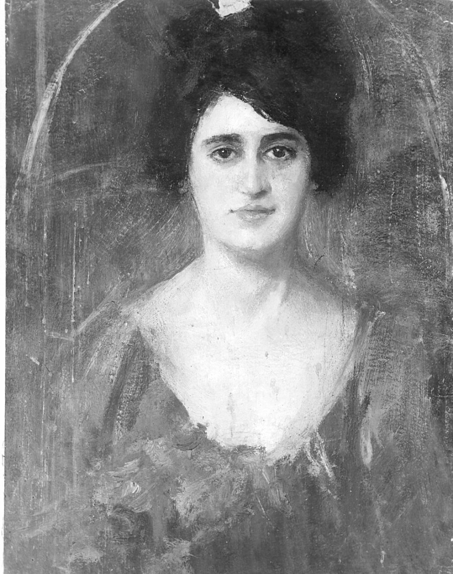 ritratto di donna a mezzo busto (dipinto, opera isolata) di Trussardi Volpi Giovanni (primo quarto sec. XX)