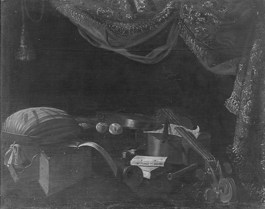 natura morta con strumenti musicali (dipinto, opera isolata) di Bettera Bartolomeo (attribuito) (seconda metà sec. XVII)