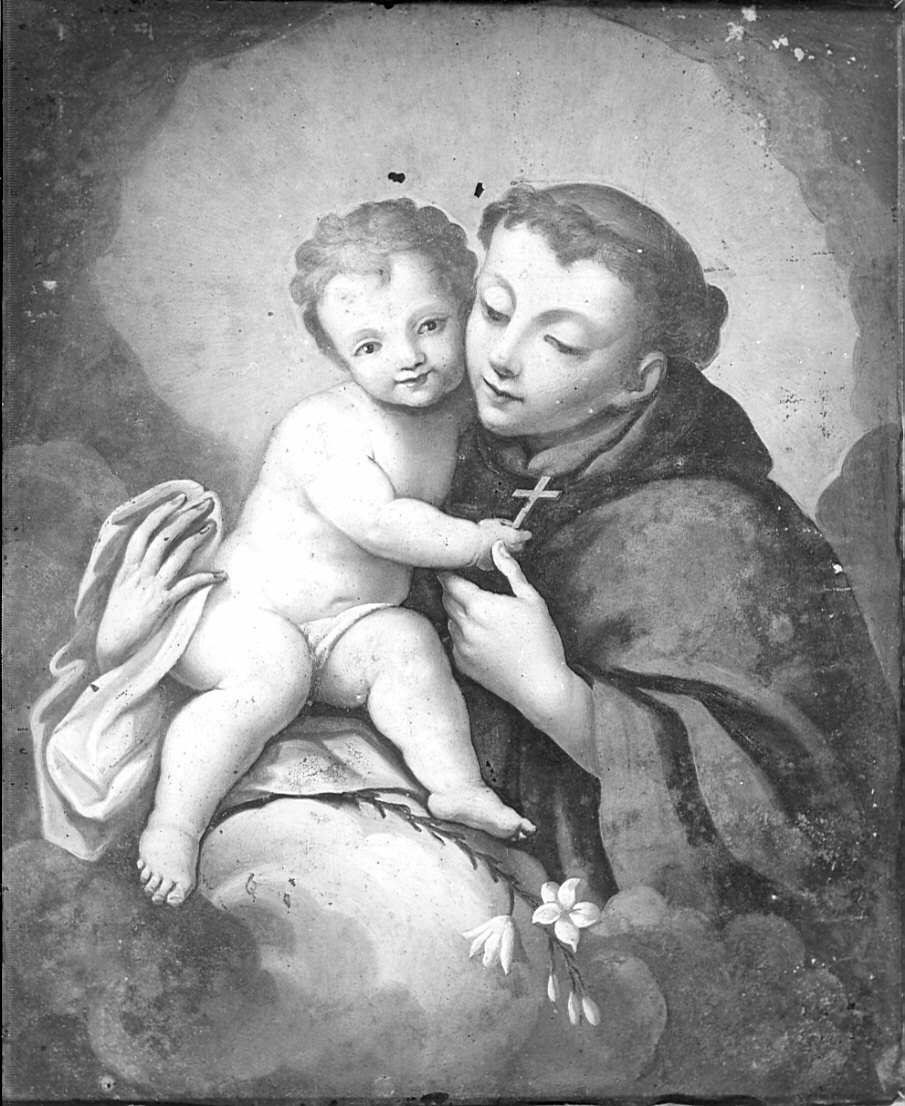 Sant'Antonio da Padova con il bambino (dipinto, pendant) - ambito lombardo (seconda metà sec. XVII)