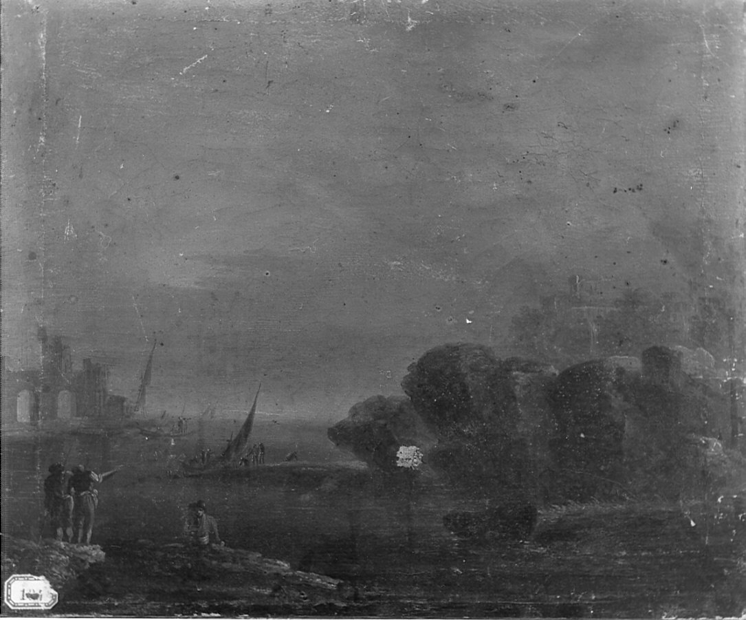 paesaggio lacustre (dipinto, opera isolata) - ambito lombardo (sec. XVIII)