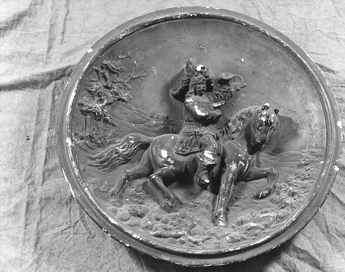 cavaliere con corno da caccia (rilievo, pendant) - bottega Europa settentrionale (prima metà sec. XIX)