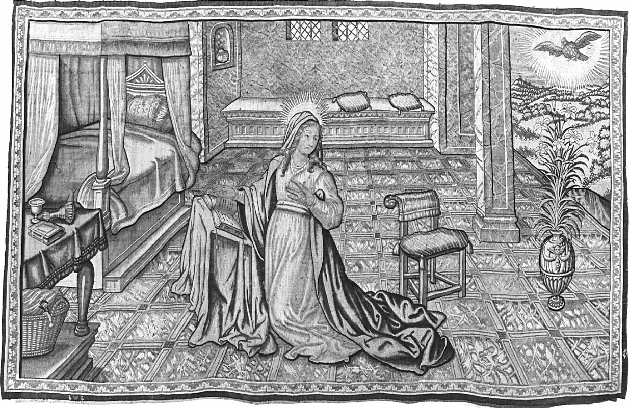 Maria Vergine (arazzo, opera isolata) - manifattura fiamminga (ultimo quarto sec. XVI)