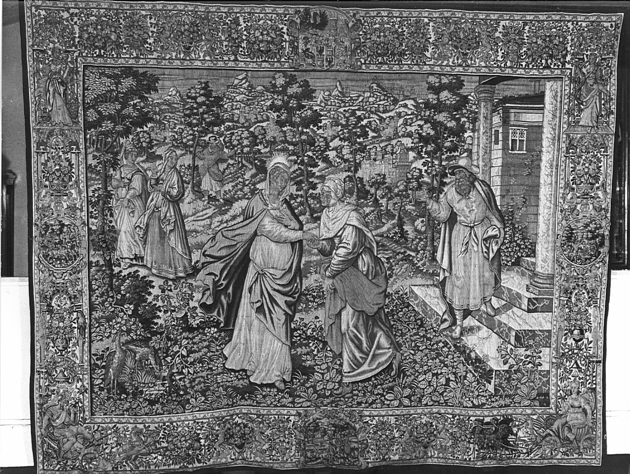 visita della Vergine ad Elisabetta (arazzo, opera isolata) - manifattura fiamminga (ultimo quarto sec. XVI)
