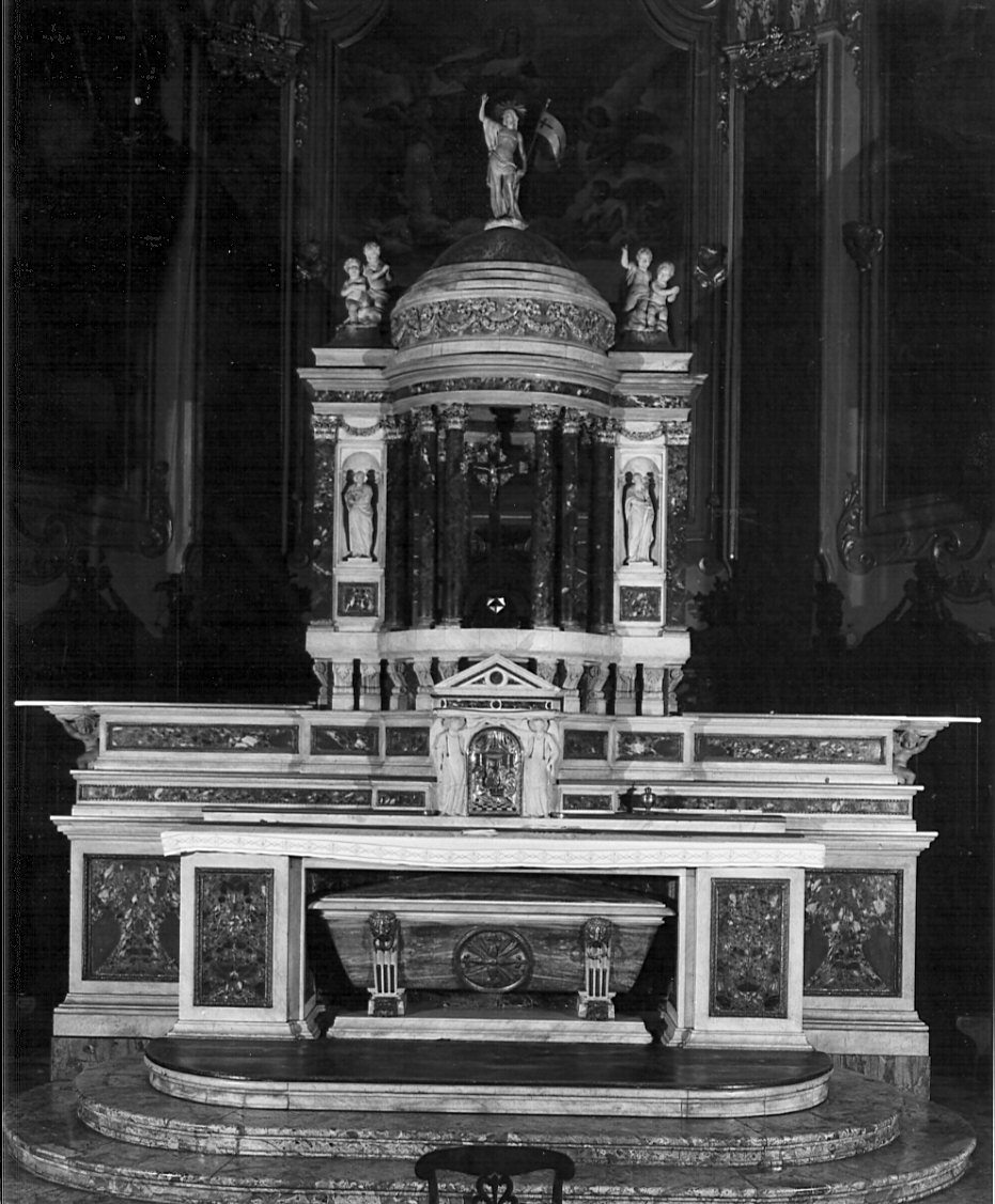 altare maggiore, complesso decorativo di Quarenghi Giacomo, Manni Giacomo (sec. XVIII)