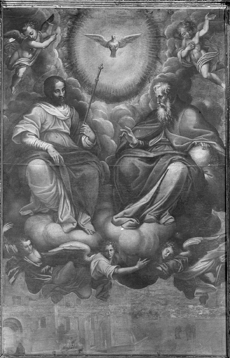 Trinità (pala d'altare, opera isolata) di Malagavazzo Coriolano (sec. XVI)