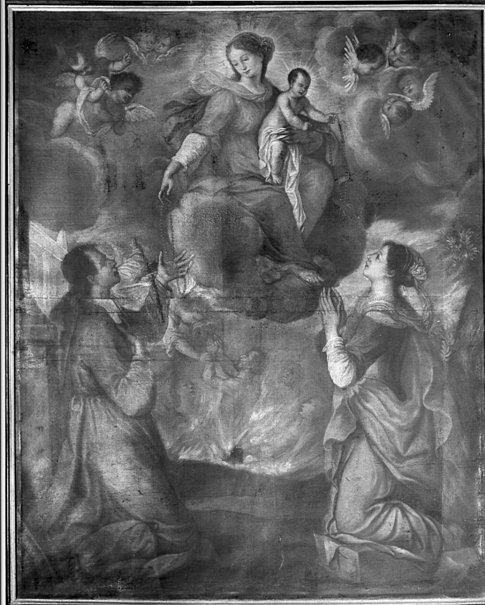 Madonna del Rosario (dipinto, opera isolata) - ambito bergamasco (sec. XVI)