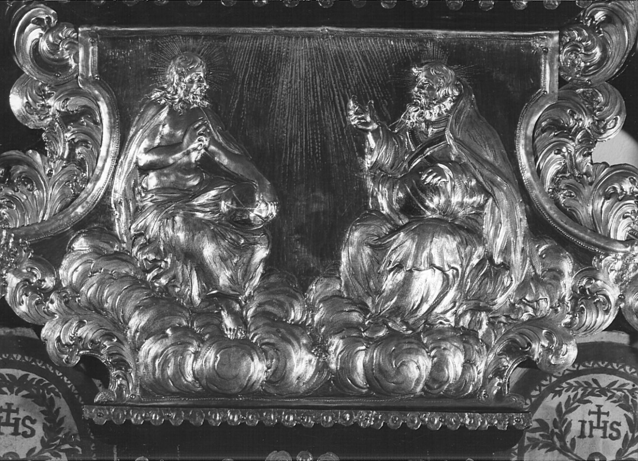 Cristo con Dio Padre (rilievo, elemento d'insieme) di Caniana Giovanni Battista (sec. XVII)