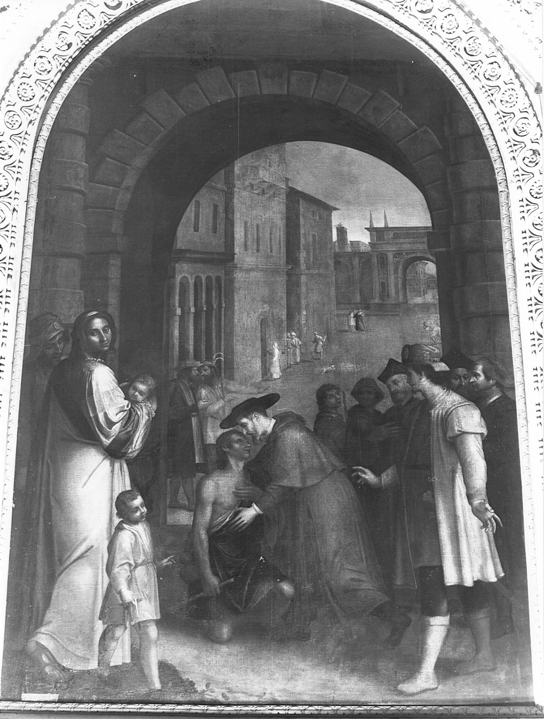 San Martino guarisce un lebbroso (dipinto, opera isolata) di Zucco Francesco (inizio sec. XVII)