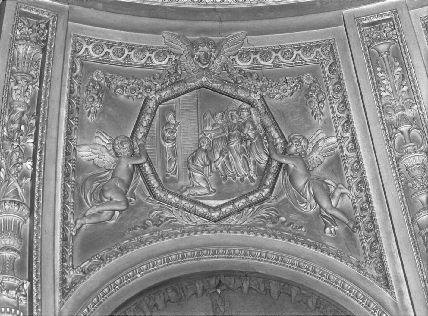 apparizione dei tre angeli ad Abramo (rilievo, ciclo) - bottega ticinese (fine sec. XVIII)