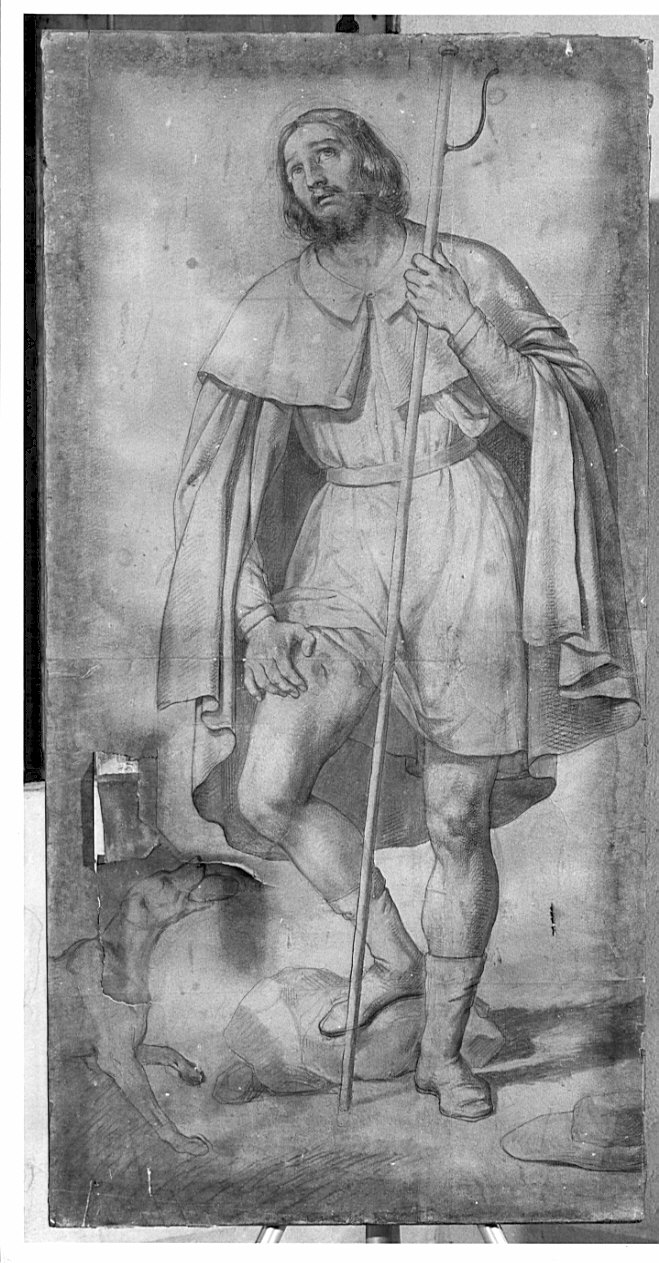 Santi/ ecclesiastici (disegno preparatorio, serie) di Caimi Antonio - ambito valtellinese (sec. XIX)