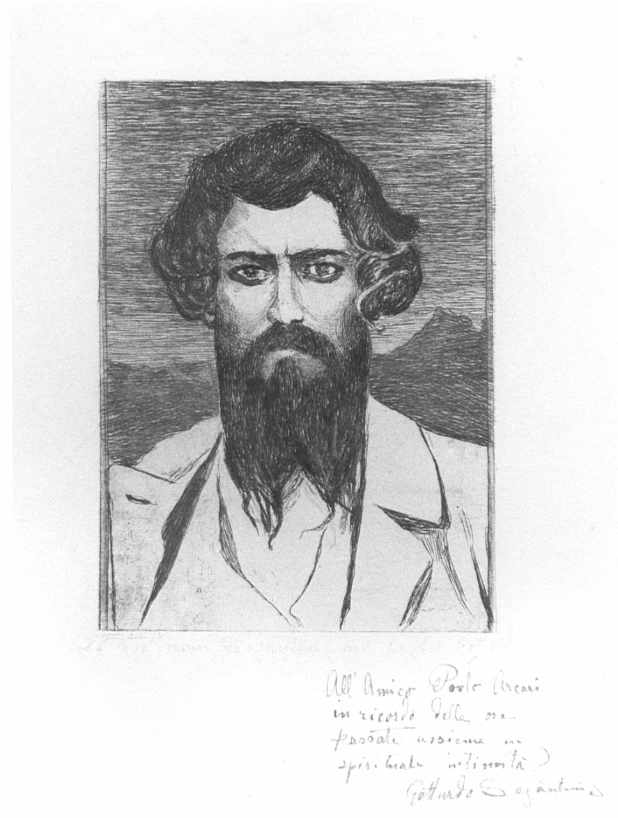 ritratto di Paolo Arcari (disegno, opera isolata) di Segantini Gottardo (secondo quarto sec. XX)