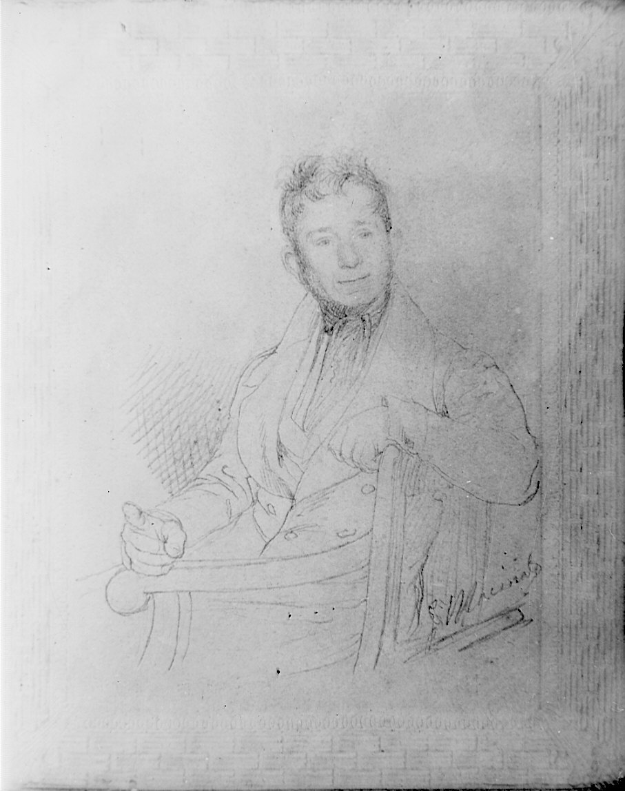 ritratto maschile seduto (disegno, opera isolata) di Macinata Giuseppe (attribuito) (secondo quarto sec. XIX)