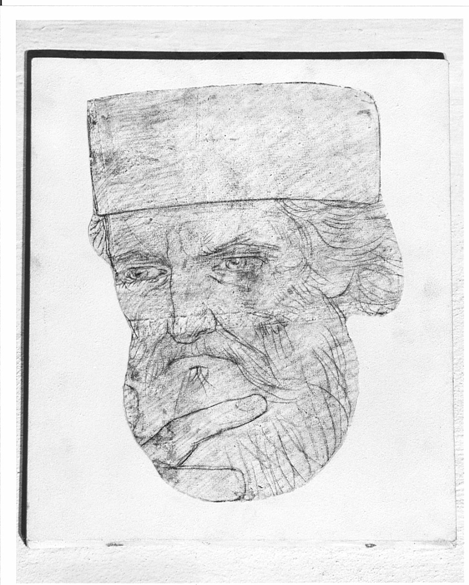 testa di vecchio (disegno, opera isolata) di Moriggia Giovanni (attribuito) (metà sec. XIX)