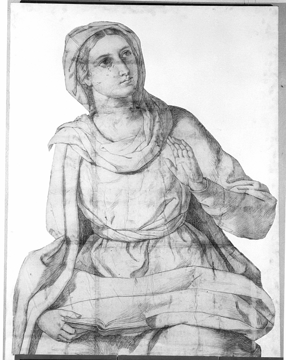 figura femminile (disegno, opera isolata) di Moriggia Giovanni (attribuito) (metà sec. XIX)