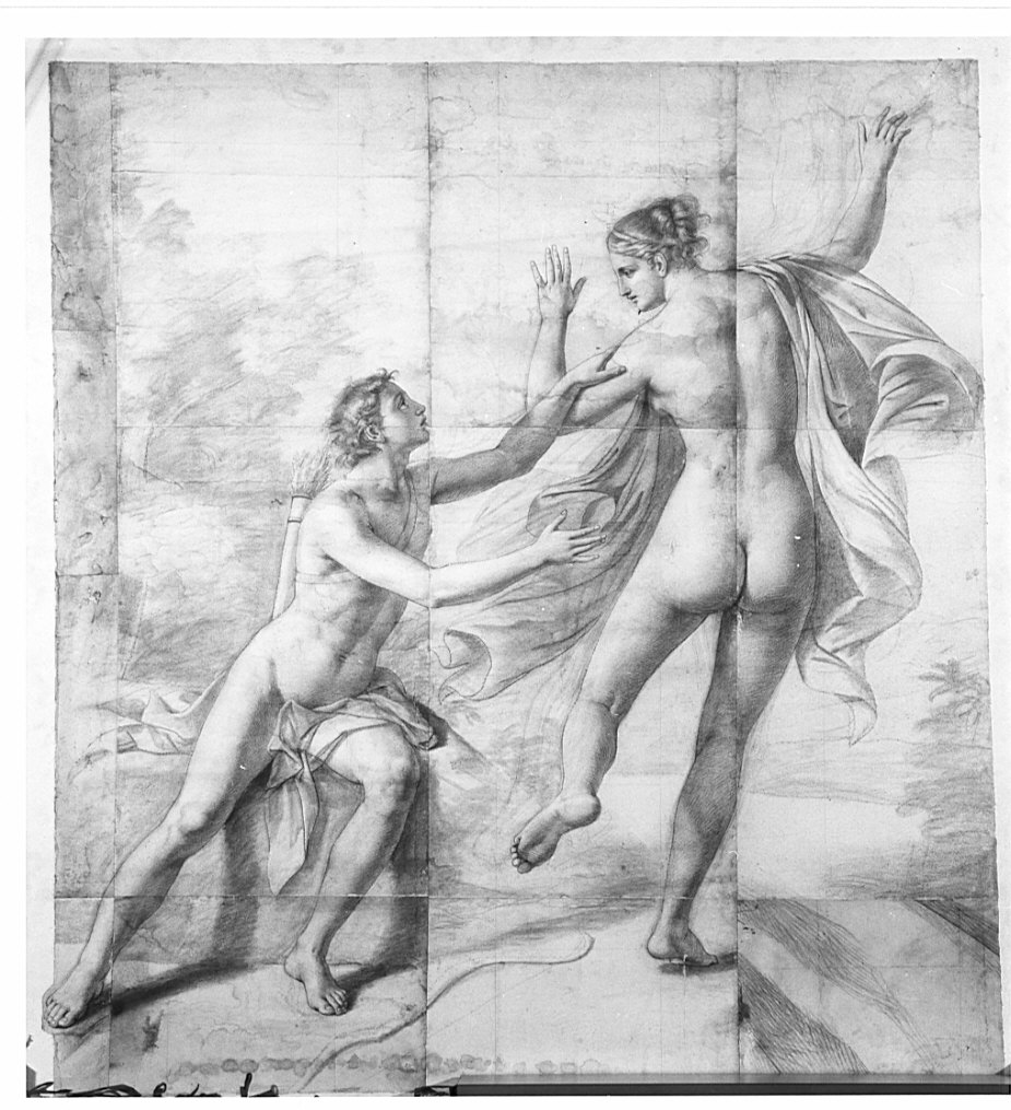 Diana e Atteone (disegno, opera isolata) di Moriggia Giovanni (attribuito) (metà sec. XIX)