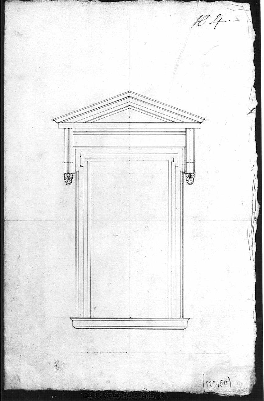 alzato, architettura: progetto per edificio centrale (disegno, opera isolata) di Taccani Francesco (sec. XIX)